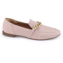 Sapatilha feminina mocassim M Rosê 854 sapato corrente gold