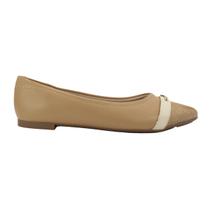 Sapatilha Feminina Modare Bico Fino Creme Camel