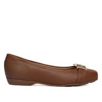 Sapatilha Feminina Modare Casual Com Fivela Dourada Marrom Sapatilha Feminina Modare Casual Com Fivela Dourada Marrom
