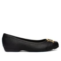 Sapatilha Feminina Modare Casual Com Fivela Dourada Preto Sapatilha Feminina Modare Casual Com Fivela Dourada Preto
