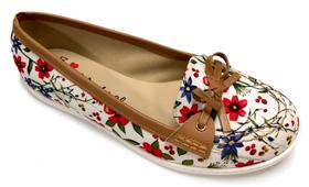Sapatilha feminina moleca 5303.100 floral com laço