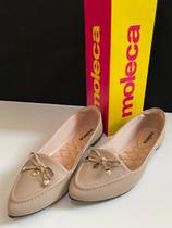 Sapatilha Feminina Moleca 5635863 Napa Sardenha Neo Cores Neutras Branco e Bege