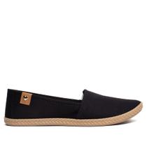 Sapatilha Feminina Moleca Bico Redondo Lona Sider Preto