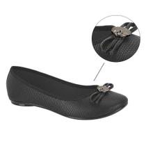 Sapatilha Feminina Moleca Casual Bico Redondo - Preto