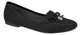 Sapatilha Feminina Moleca Preta Bico Laço Fino Conforto Moda
