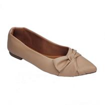 Sapatilha Feminina Rosa Bico Fino Confortável Laço Lateral