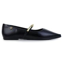 Sapatilha Feminina Santinelli Bico Fino Preto - 1600-034 Sapatilha Feminina Santinelli Bico Fino Preto - 1600-034
