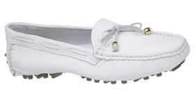 Sapatilha Feminina Sapato Mocassim Couro - Branco Sapatilha Feminina Sapato Mocassim Couro - Branco