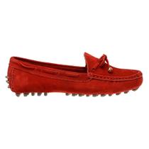 Sapatilha Feminina Sapato Mocassim Couro - Vermelho