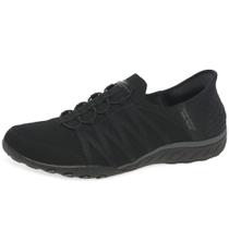 Sapatilha feminina Skechers Breathe Easy-roll with ME preta 9.5