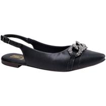 Sapatilha Feminina Slingback Corrente Moderna Elegante Confortável Casual Social