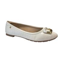 Sapatilha Feminina Softli Croco Lux Off White 10000.10401 Tamanho:38Cor:Off White