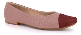 Sapatilha Feminina Usaflex Bico Redondo Couro MM0102