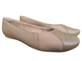 Sapatilha feminina Usaflex ortopédica Couro Camel Bico Redondo Bordado com tecido para joanete Sapatilha feminina Usaflex ortopédica Couro Camel Bico Redondo Bordado com tecido para joanete