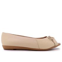 Sapatilha Feminina Usaflex Peep Toe Salto Rasteir Ak0403005