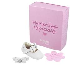 Sapatilha Festa e Batizado com Faixinha de Cabelo Pampili Mini 379702