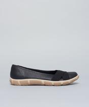 Sapatilha Frances Elastico Cruzado - Preto/Aveia