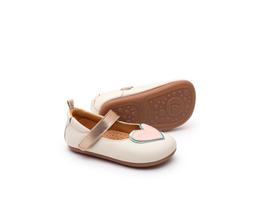 Sapatilha Infantil - Andar e Equilibrar - Heart - Bege/ Rosa/ Holográfico - Tip Toey Joey