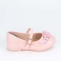 Sapatilha Infantil Bailarina Kidy Flores Borboleta Rosa Nude Sapatilha Infantil Bailarina Kidy Flores Borboleta Rosa Nude