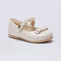 Sapatilha Infantil Bebê Menina Pequito Laço Pérola Festa