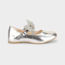Sapatilha Infantil Bibi Ballerina Basic Prata com Laço Sapatilha Infantil Bibi Ballerina Basic Prata com Laço