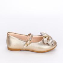 Sapatilha Infantil Feminina Kidy Estilo Boneca Laço Dourado Sapatilha Infantil Feminina Kidy Estilo Boneca Laço Dourado