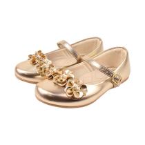 Sapatilha Infantil Feminina Menina Laço Dama de Honra Ouro LMV03-DH