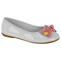Sapatilha Infantil Feminina Verniz Branco Rosa Molekinha 2502.387 Sapatilha Infantil Feminina Verniz Branco Rosa Molekinha 2502.387
