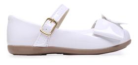 Sapatilha Infantil Menina Boneca Bebê Branca Macia Confort