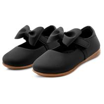 Sapatilha Infantil Menina Festa MzKid Laço Bebê Boneca Preta