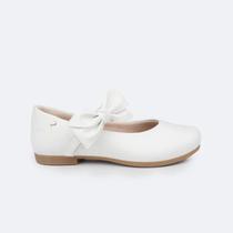 Sapatilha Infantil Menina Festa Pampili Laço Removível Branca ref 100520