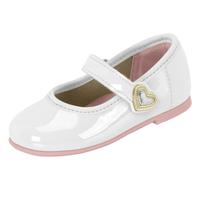 Sapatilha Infantil Menina Molekinha Verniz Premium- Branco/ Rosa