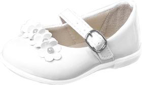 Sapatilha Infantil Menina VIA BABY BATIZADO Com Detalhe Florzinhas