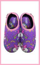 Sapatilha Infantil Neoprene Antiderrapante - Unicornio roxo