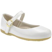 Sapatilha Infantil Verniz Branco Confortavel Menina 3001 - B2A KIDS