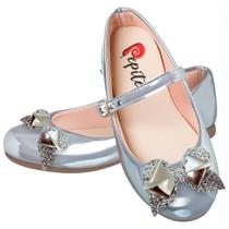 Sapatilha Infanto Juvenil Menina Sapato Social Festa Laço Brilhante