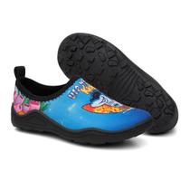 Sapatilha Kids Aquática Neoprene Estampa Tubarão Solado de Borracha antiderrapante Calçado Infantil