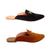 Sapatilha Kit 2 Pares Feminina Mule Marias Saltinho Rasteira