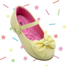 Sapatilha Laço Tons Pastéis com Coração Infantil de Meninas Festa Casual
