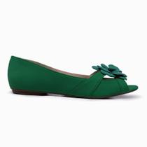 Sapatilha LeRUCHEL Bico Peep Toe Flor Feminino