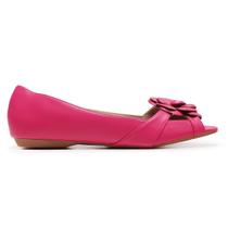 Sapatilha LeRUCHEL PeepToe Flor Feminino Pink