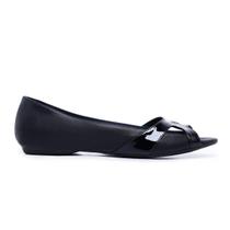 Sapatilha LeRUCHEL Peeptoe Lisa Feminino Preto Sapatilha LeRUCHEL Peeptoe Lisa Feminino Preto