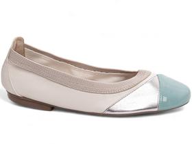 Sapatilha Maria Mole Bag Shoes - Conforto e Praticidade em Verniz Azul, Napa Off White e Metalizado Prata