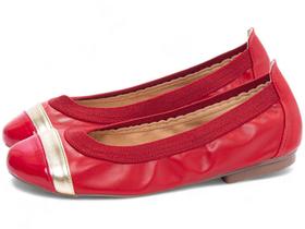 Sapatilha Maria Mole Bag Shoes Toricella Vermelho e Dourado