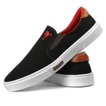Sapatilha Masculina Polo Joy Slip - Preto e Vermelho Sapatilha Masculina Polo Joy Slip - Preto e Vermelho