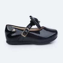 Sapatilha Mini Angel Laço Removível Verniz Preto Pampili