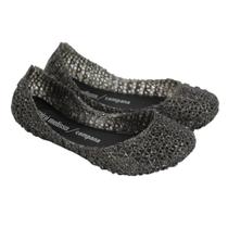 Sapatilha Mini Melissa Campana Papel Infantil Preto Glitter