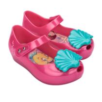 Sapatilha Mini Melissa Ultragirl + Little Mermaid II bb Rosa/Azul