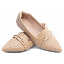 Sapatilha Mocassim Feminino Bico Fino Bege 154D