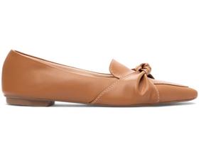 Sapatilha Mocassim Feminino Bico Fino - Estilo Atemporal em Napa Caramelo